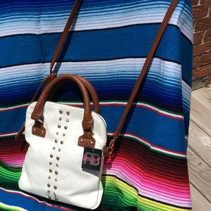 Brown n white bling purse